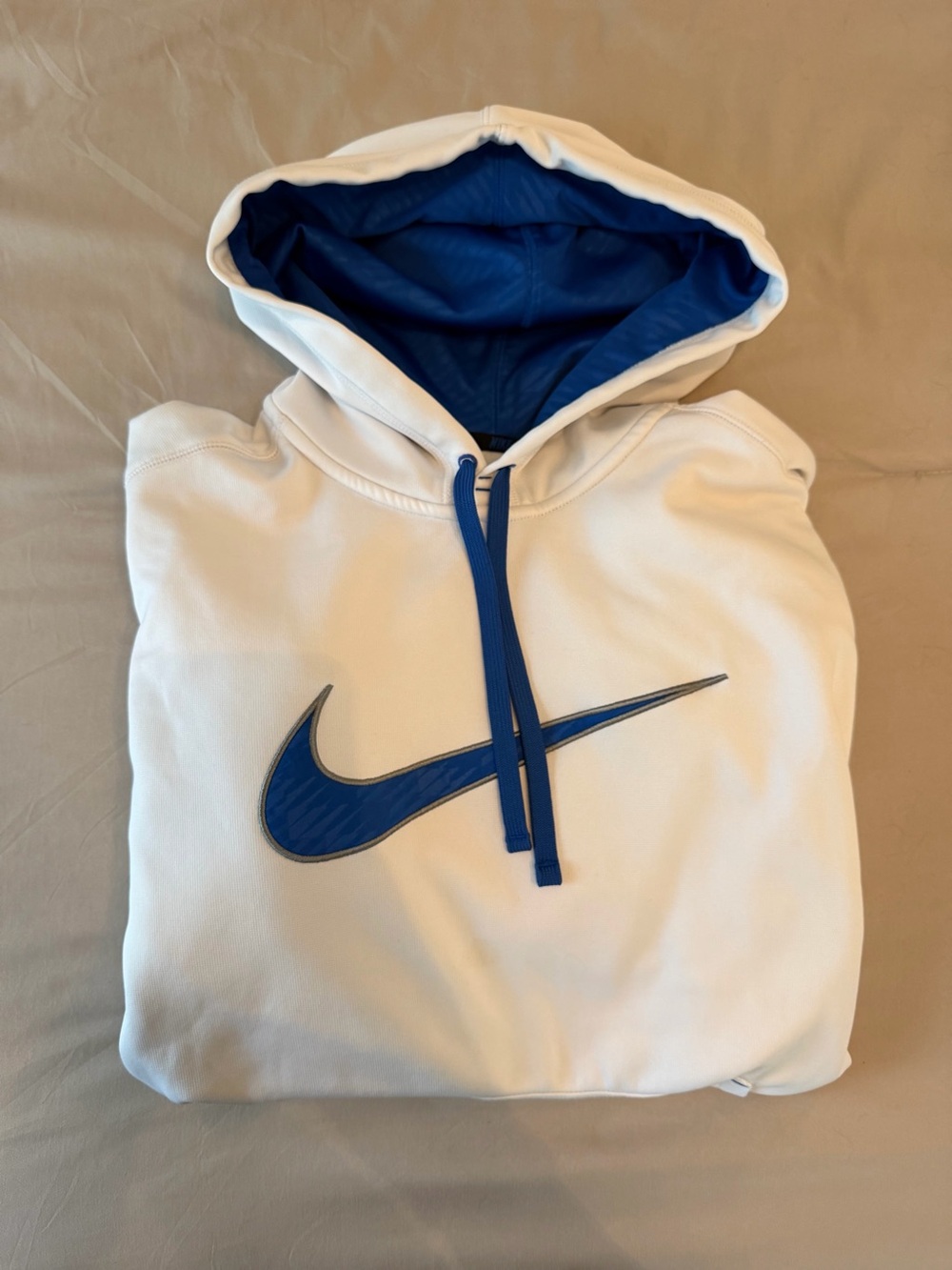 Nike Blue and White Therma-Fit Hoodie